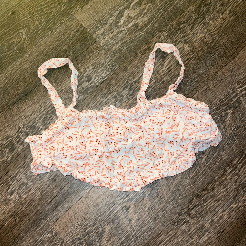 Endless Blu. ruffle crop top